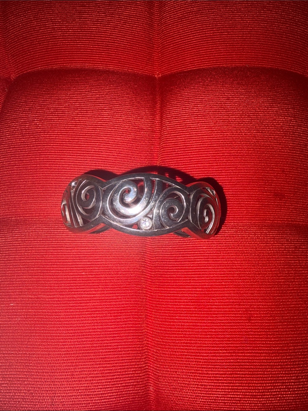 Brighton Silver Swirl Cutout magnetic Bangle Bracelet